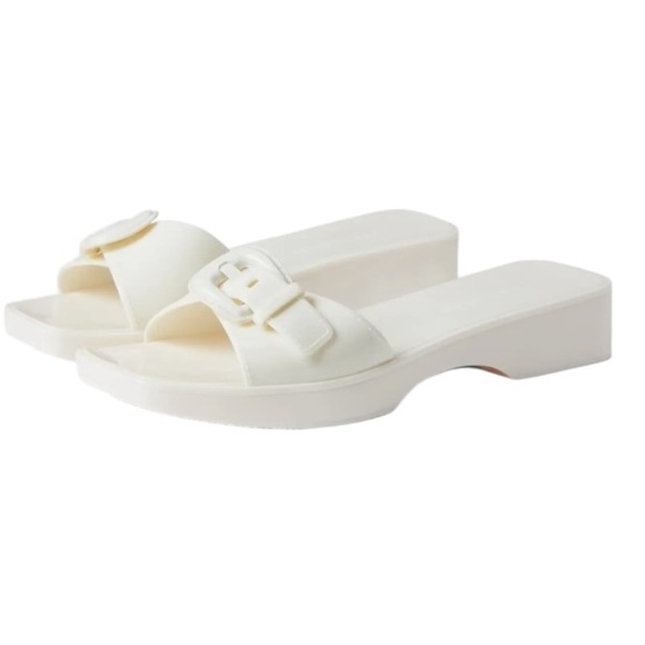 Veronica Beard - Davina Jelly Elegant Cream Slide Sandals Sz 9 - Picture 1 of 10